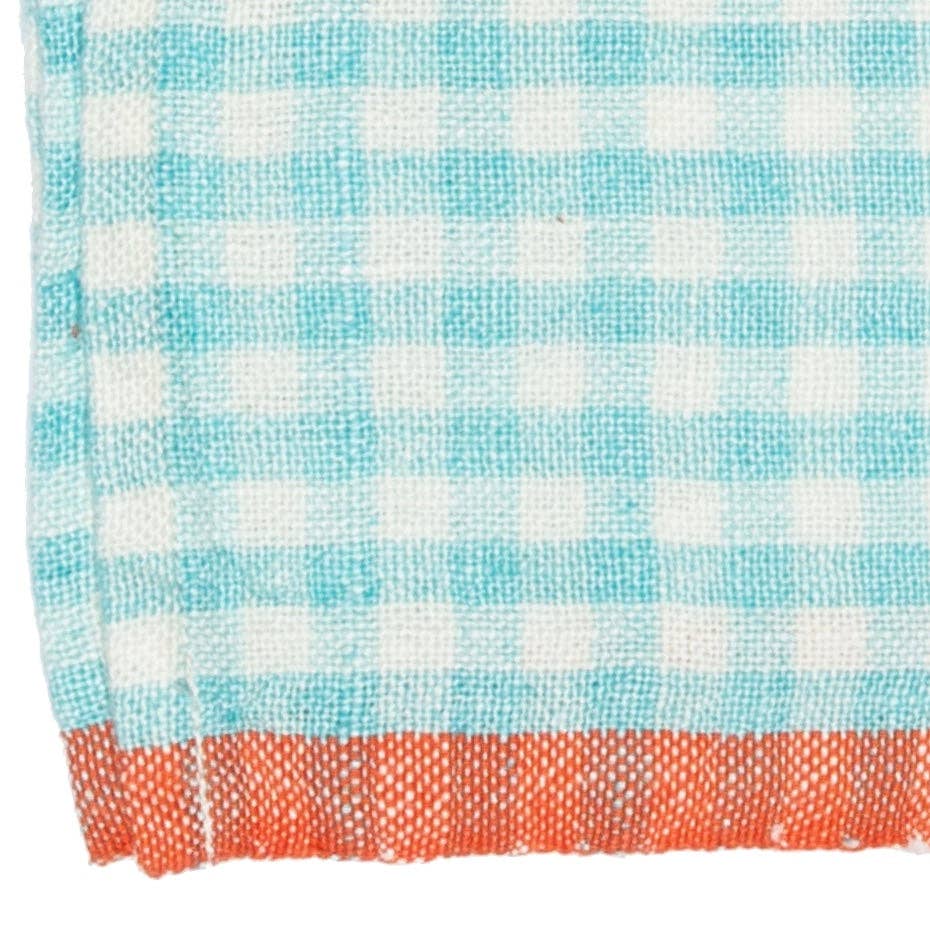 Gingham Linen Napkin Set - Capri